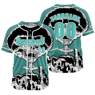 Custom Blue Green Baseball Jersey Personalized Baseball Shirt for Men Women Kids Youth enthsush