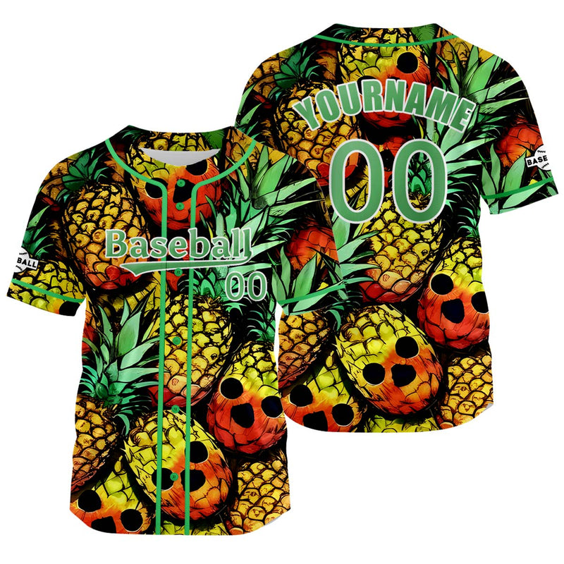 Custom Yellow Green Baseball Jersey Personalized Baseball Shirt for Men Women Kids Youth