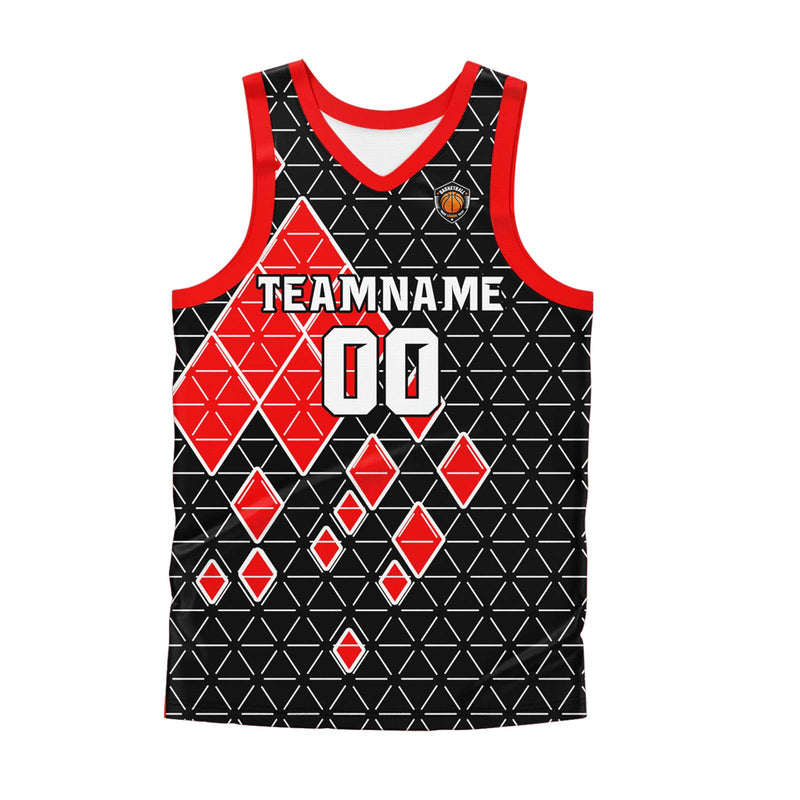 Custom Black Red Basketball Jersey Uniform Suit Printed Your Logo Name Number