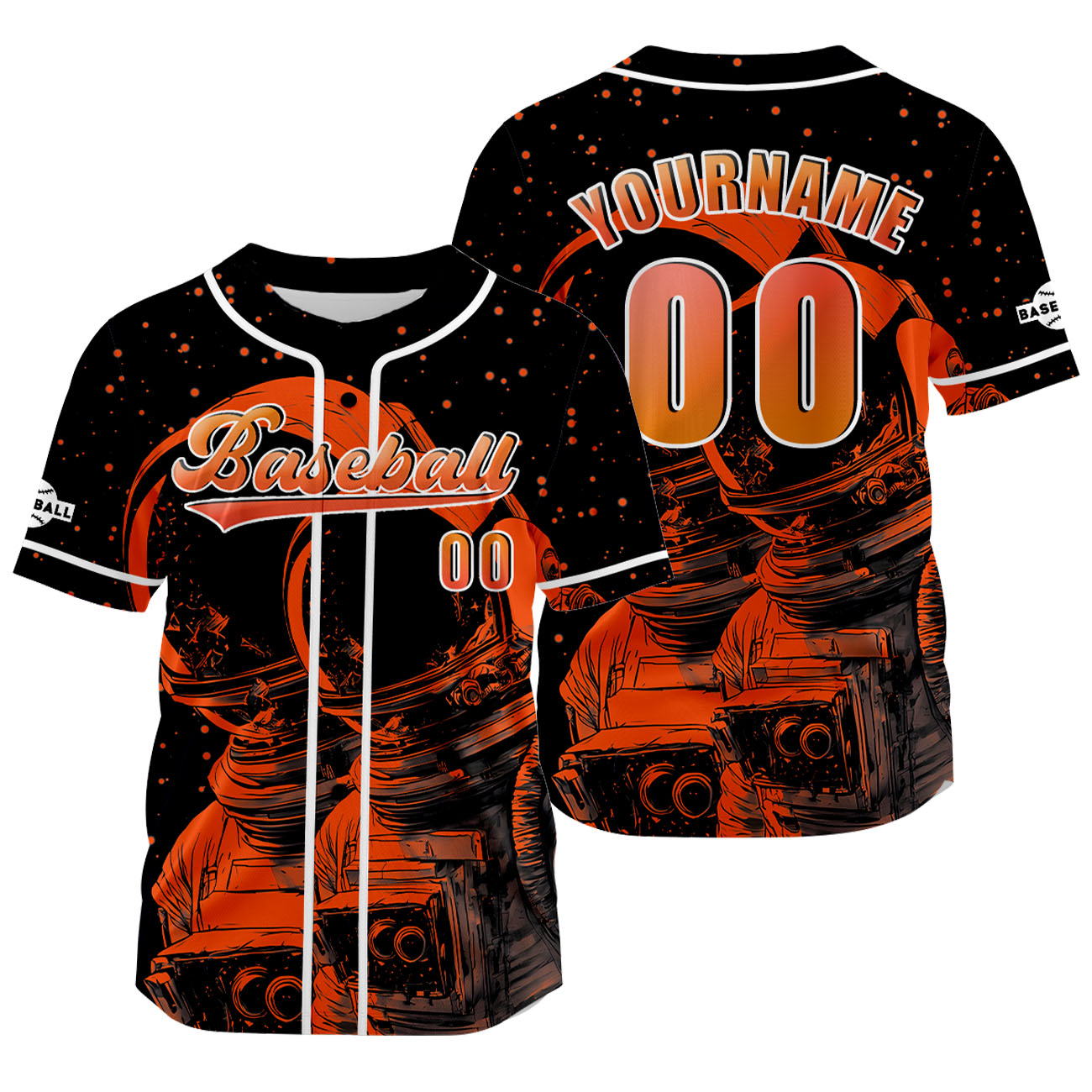 Custom Orange Jersey Personalized Baseball Shirt for Men Women Kids Youth enthsush