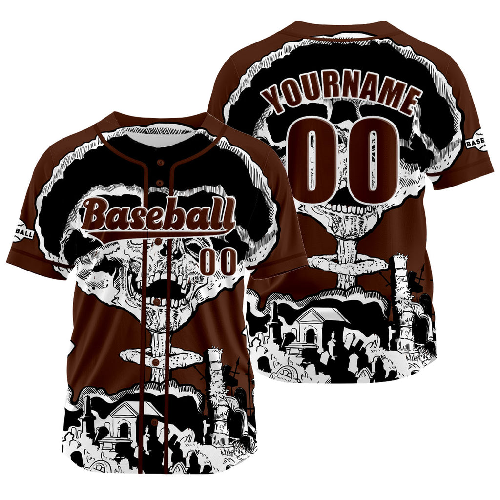 Custom Brown Baseball Jersey Personalized Baseball Shirt for Men Women Kids Youth enthsush
