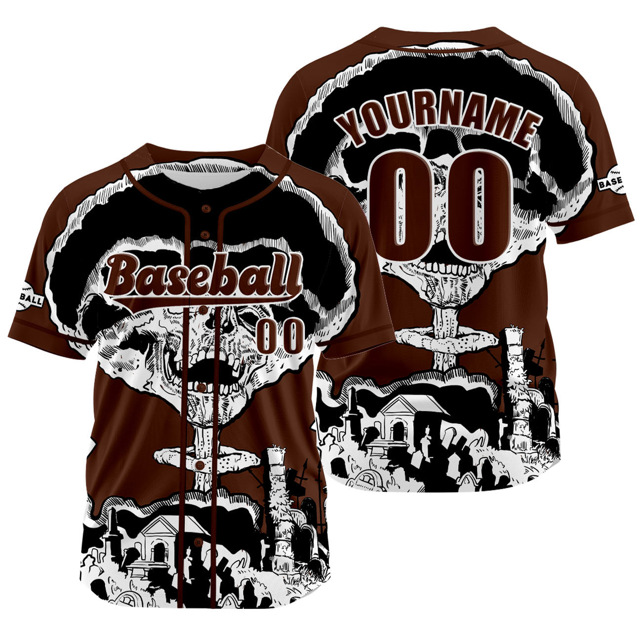 Custom Brown Baseball Jersey Personalized Baseball Shirt for Men Women Kids Youth enthsush