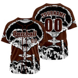 Custom Brown Baseball Jersey Personalized Baseball Shirt for Men Women Kids Youth