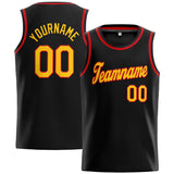 Custom Stitched Basketball Jersey for Men, Women And Kids Black-Yellow-Red