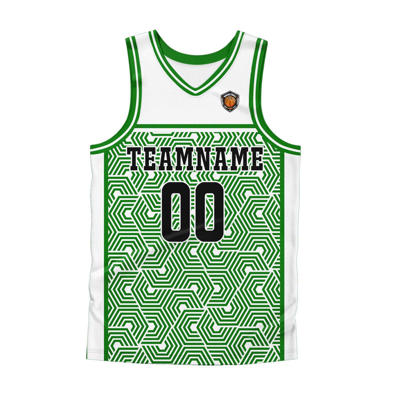 Custom White Green Basketball Jersey Uniform Suit Printed Your Logo Name Number