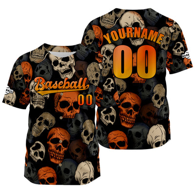 Custom Orange Jersey Personalized Baseball Shirt for Men Women Kids Youth enthsush