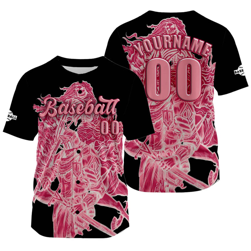 Custom Black Jersey Personalized Baseball Shirt for Men Women Kids Youth