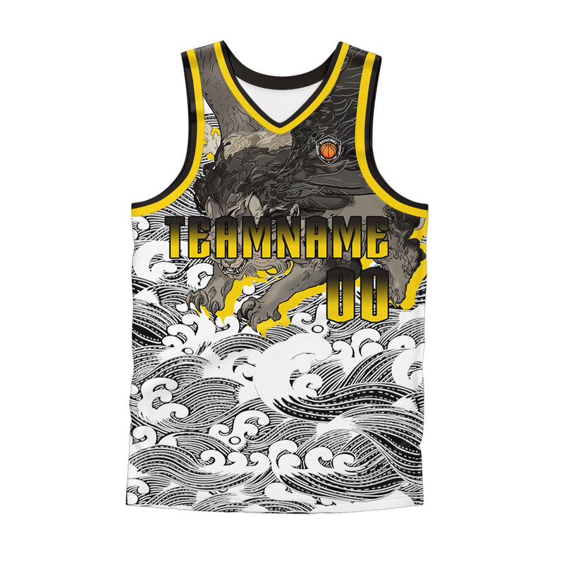 Custom Brown Yellow Basketball Jersey Uniform Suit Printed Your Logo Name Number