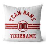Custom Football Throw Pillow for Men Women Boy Gift Printed Your Personalized Name Number Red & White