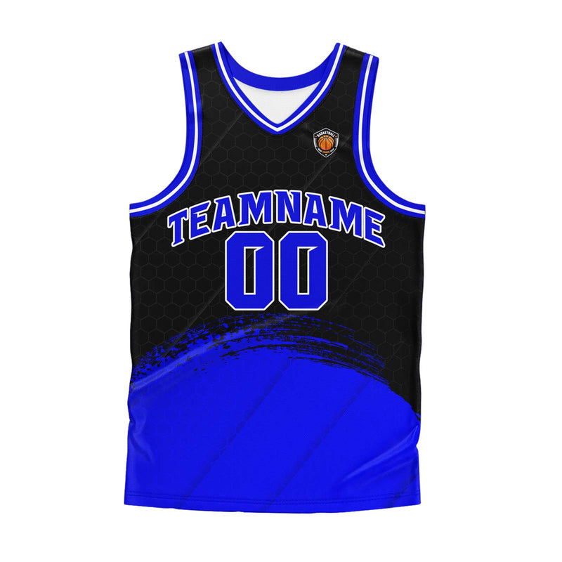 Custom Black Blue Basketball Jersey Uniform Suit Printed Your Logo Name Number