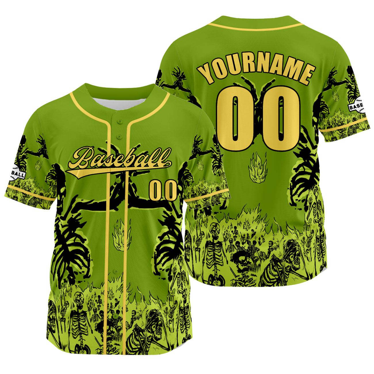 Custom Green Baseball Jersey Personalized Baseball Shirt for Men Women Kids Youth enthsush