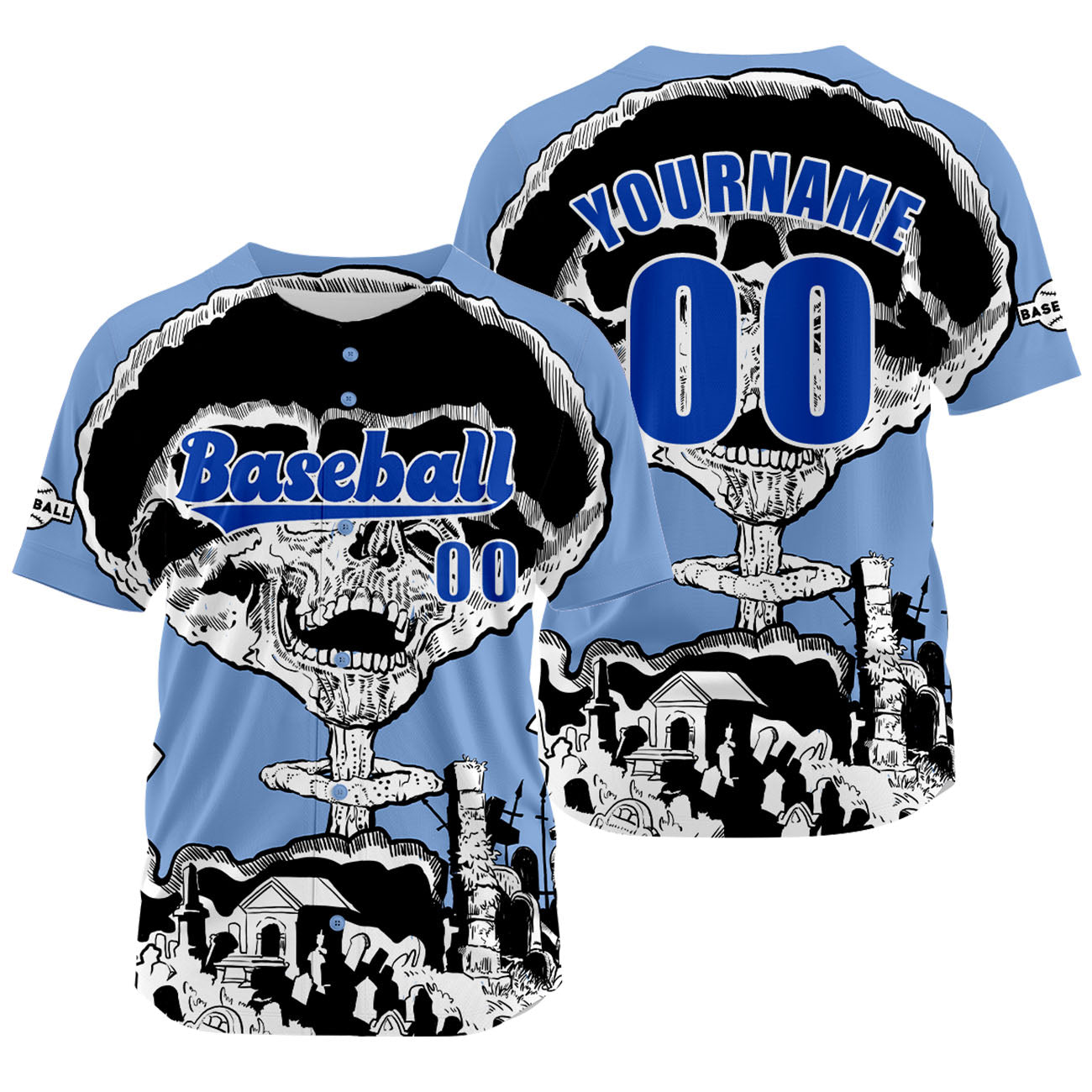 Custom Bule Baseball Jersey Personalized Baseball Shirt for Men Women Kids Youth enthsush