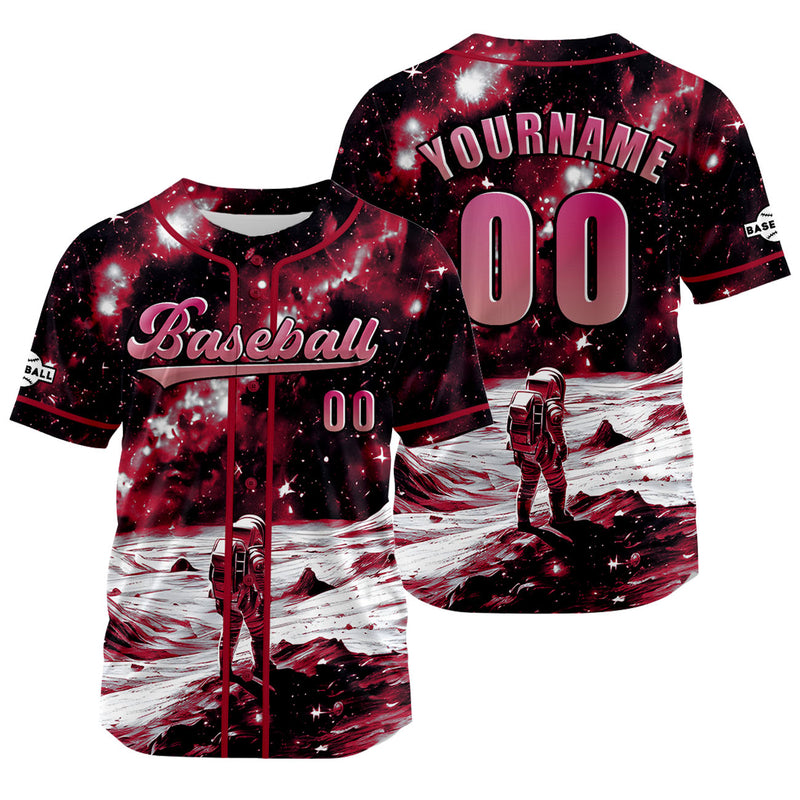 Custom Red Jersey Personalized Baseball Shirt for Men Women Kids Youth