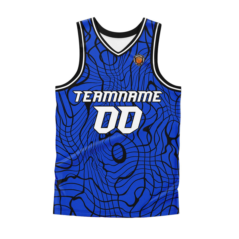Custom Blue Basketball Jersey Uniform Suit Printed Your Logo Name Number