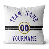Custom Football Throw Pillow for Men Women Boy Gift Printed Your Personalized Name Number Blue & Black & White