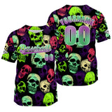 Custom Green Purple Jersey Personalized Baseball Shirt for Men Women Kids Youth