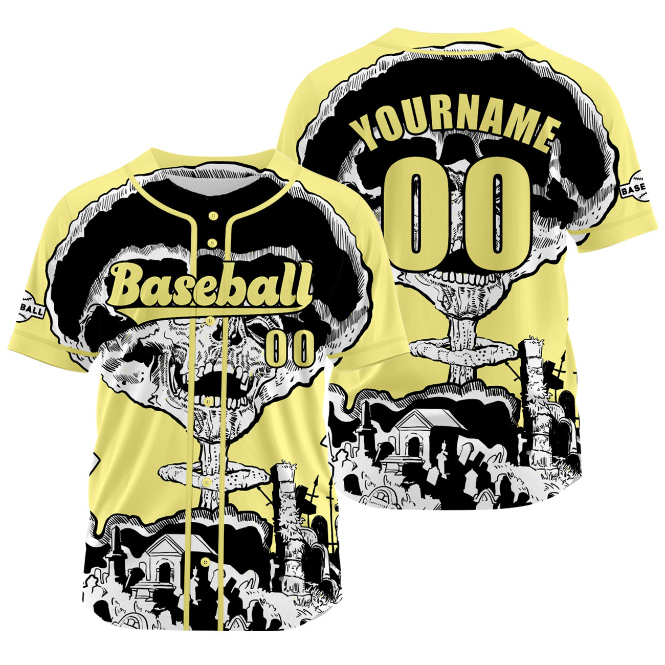 Custom Yellow Baseball Jersey Personalized Baseball Shirt for Men Women Kids Youth enthsush