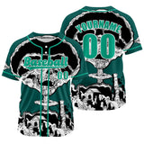 Custom Dark Green Baseball Jersey Personalized Baseball Shirt for Men Women Kids Youth