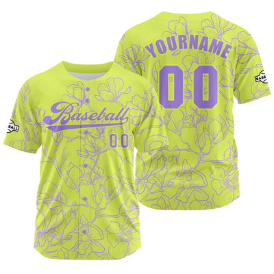 Custom Bright Green Jersey Personalized Baseball Shirt for Men Women Kids Youth enthsush