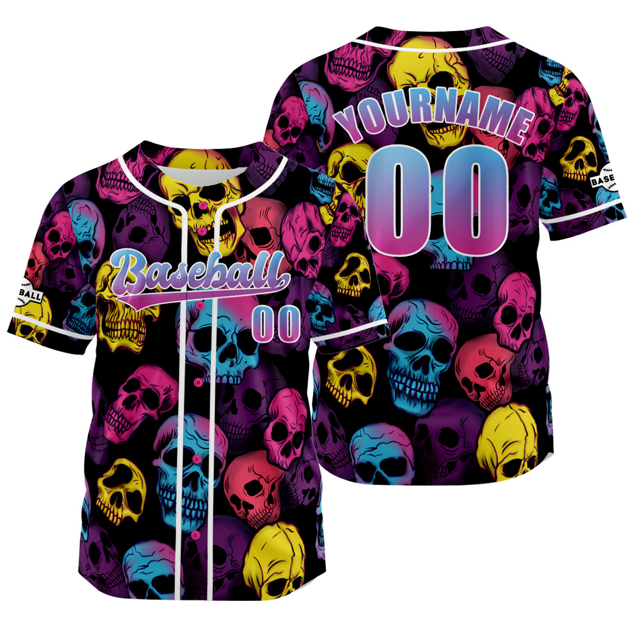 Custom Blue Pink Jersey Personalized Baseball Shirt for Men Women Kids Youth enthsush