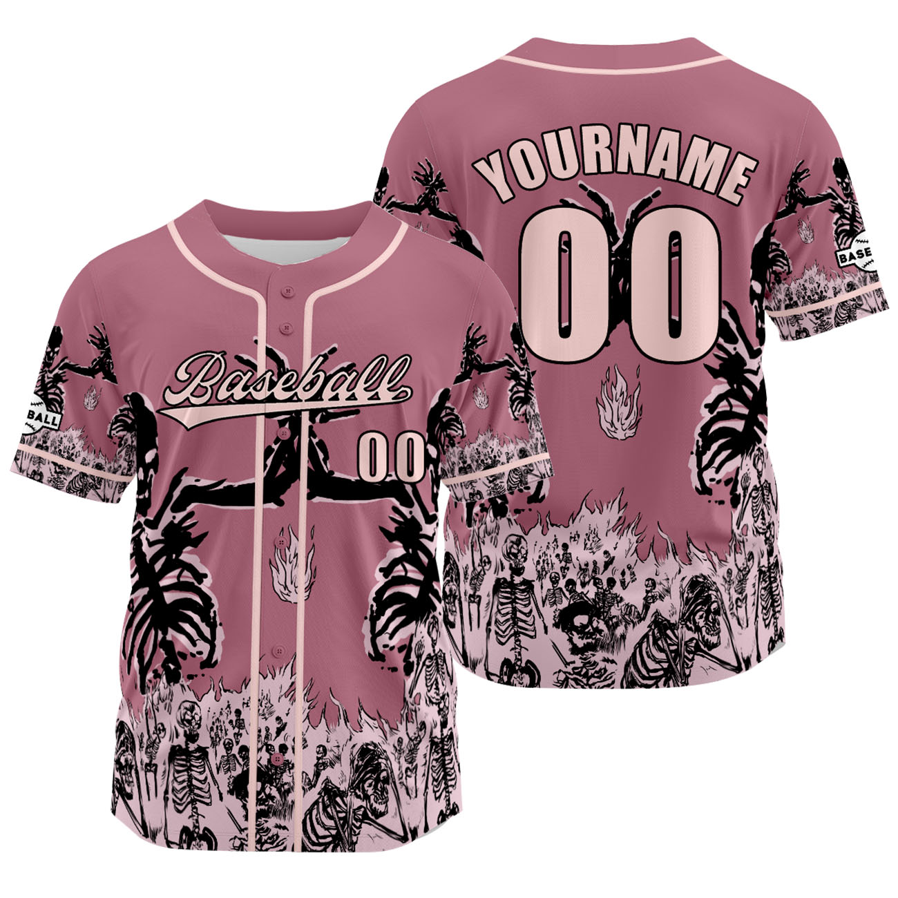 Custom Pink Baseball Jersey Personalized Baseball Shirt for Men Women Kids Youth enthsush