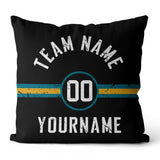 Custom Football Throw Pillow for Men Women Boy Gift Printed Your Personalized Name Number Midnight Green & Black &White