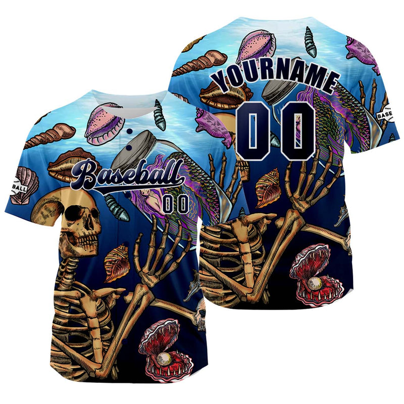 Custom Dark Bule Jersey Personalized Baseball Shirt for Men Women Kids Youth