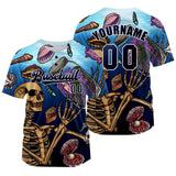 Custom Dark Bule Jersey Personalized Baseball Shirt for Men Women Kids Youth