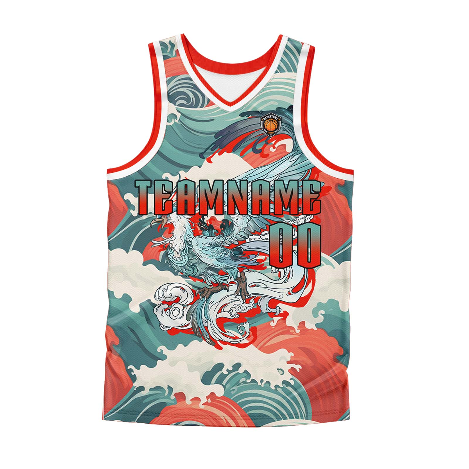 Custom Cyan Red Basketball Jersey Uniform Suit Printed Your Logo Name Number enthsush