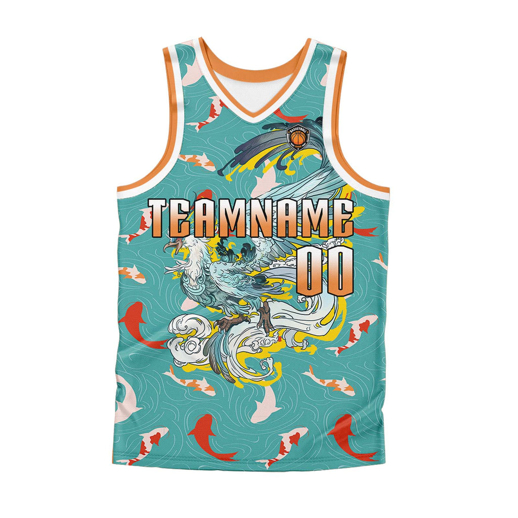 Custom Teal Orange Basketball Jersey Uniform Suit Printed Your Logo Name Number enthsush