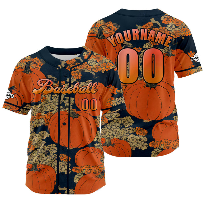 Custom Orange Baseball Jersey Personalized Baseball Shirt for Men Women Kids Youth
