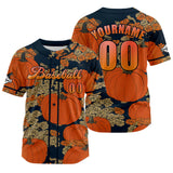Custom Orange Baseball Jersey Personalized Baseball Shirt for Men Women Kids Youth