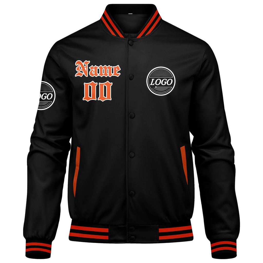 Custom Varsity Jacket Letterman jacket for Men, Women and Youth Orange enthsush