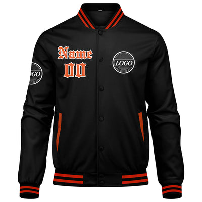 Custom Varsity Jacket Letterman jacket for Men, Women and Youth Orange enthsush