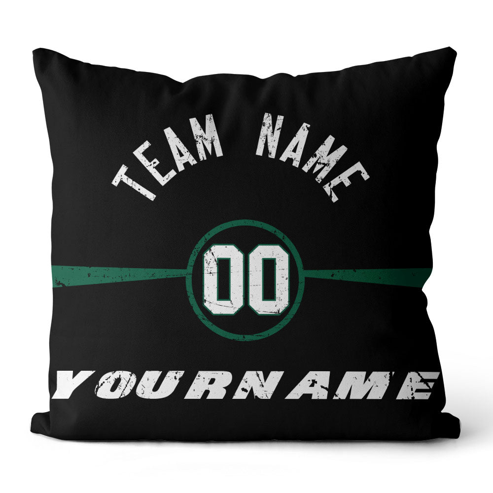 Custom Football Throw Pillow for Men Women Boy Gift Printed Your Personalized Name Number Green & White enthsush