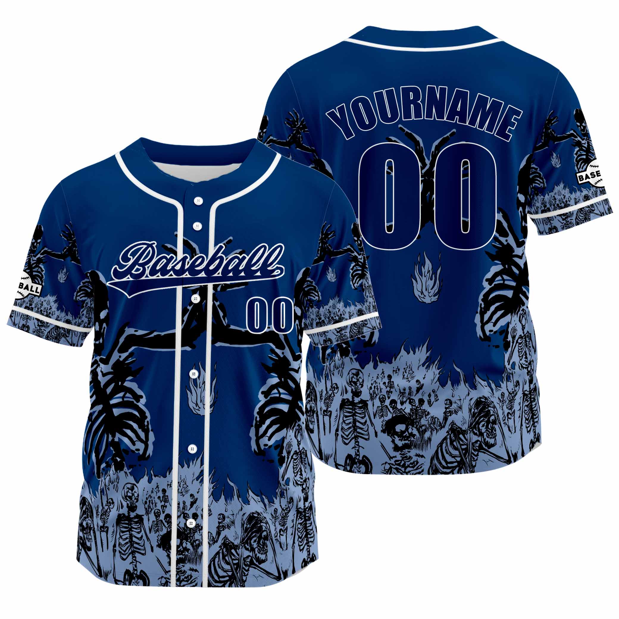 Custom Hidden Blue Baseball Jersey Personalized Baseball Shirt for Men Women Kids Youth enthsush