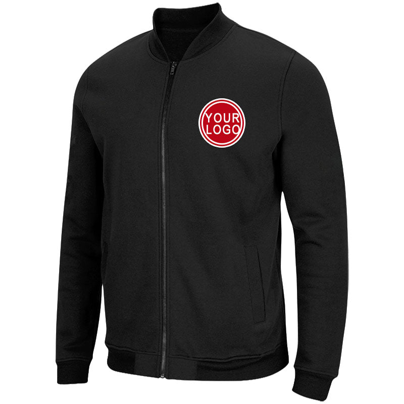 Custom Long Sleeve Windbreaker Jackets Uniform Printed Your Logo Name Number Black-Red-White enthsush