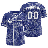 Custom Blue Jersey Personalized Baseball Shirt for Men Women Kids Youth