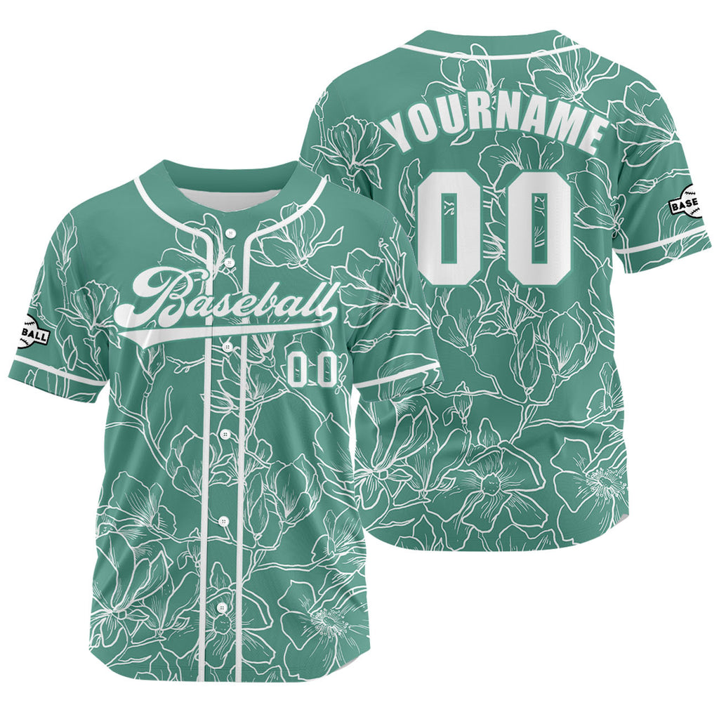 Custom Green Jersey Personalized Baseball Shirt for Men Women Kids Youth enthsush