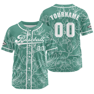 Custom Green Jersey Personalized Baseball Shirt for Men Women Kids Youth enthsush