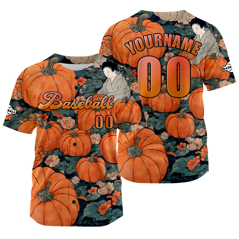 Custom Orange Baseball Jersey Personalized Baseball Shirt for Men Women Kids Youth