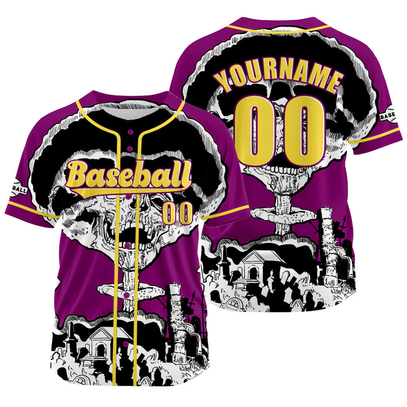 Custom Purple Baseball Jersey Personalized Baseball Shirt for Men Women Kids Youth