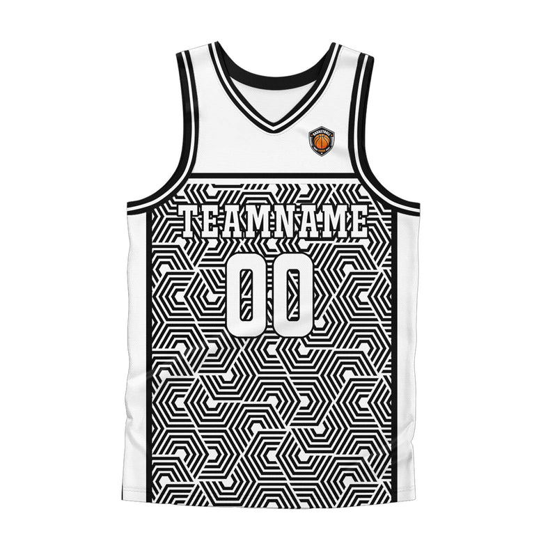 Custom White Black Basketball Jersey Uniform Suit Printed Your Logo Name Number