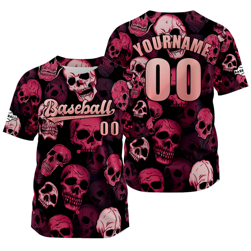 Custom Pink Jersey Personalized Baseball Shirt for Men Women Kids Youth
