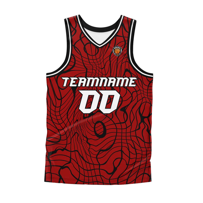Custom Red Basketball Jersey Uniform Suit Printed Your Logo Name Number