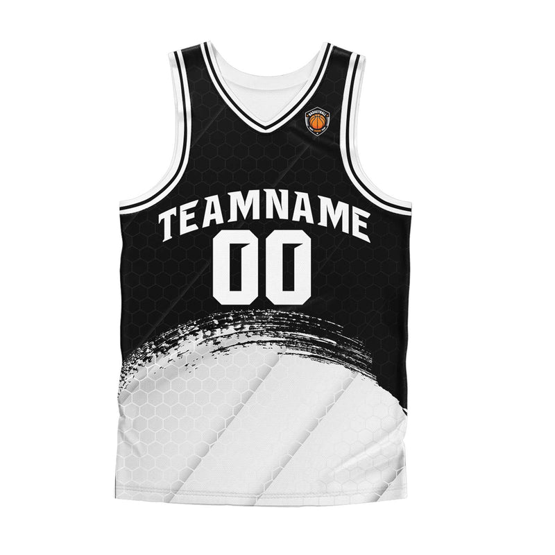 Custom Black White Basketball Jersey Uniform Suit Printed Your Logo Name Number