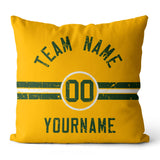 Custom Football Throw Pillow for Men Women Boy Gift Printed Your Personalized Name Number Green & Yellow & White