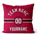 Custom Football Throw Pillow for Men Women Boy Gift Printed Your Personalized Name Number Red & Black & White enthsush