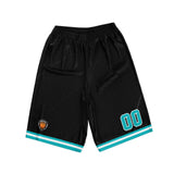 Custom Black Teal Basketball Jersey Uniform Suit Printed Your Logo Name Number