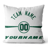 Custom Football Throw Pillow for Men Women Boy Gift Printed Your Personalized Name Number Green & White